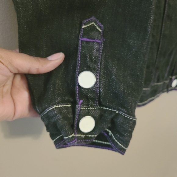 Coogi Australia | Youth Size Black Graphic Denim Jacket (Size 14/16) - Picture 12 of 15